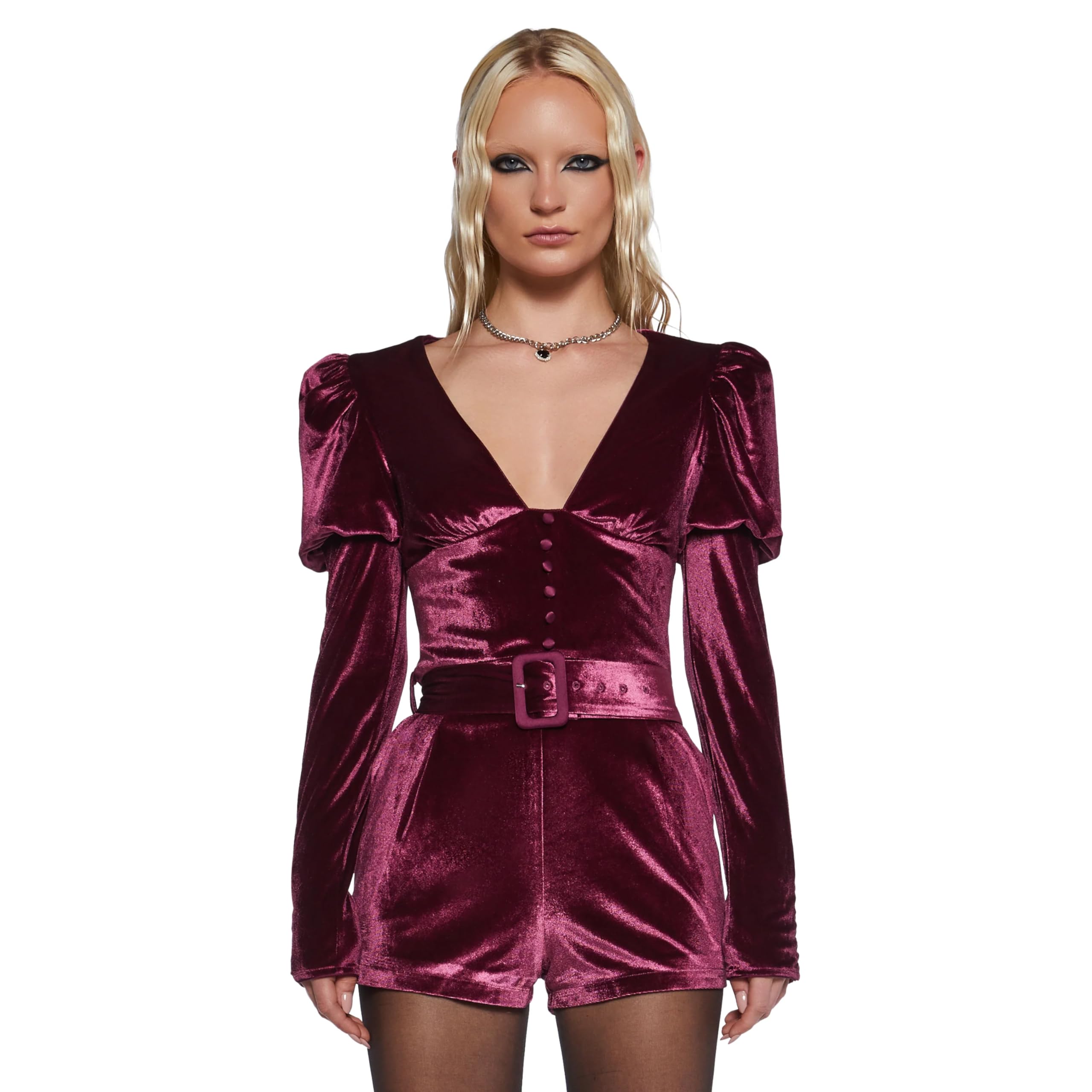 Sugar Thrillz Dolls Kill Chic Manners Velvet Romper - Vintage Glam Fashion for Girls